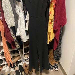 Sexy Zara Black Bodysuit Long Pant Open Back Sz S